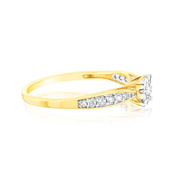 9ct Yellow Gold 1 3 Carat Diamond Halo Solitaire Ring Supply