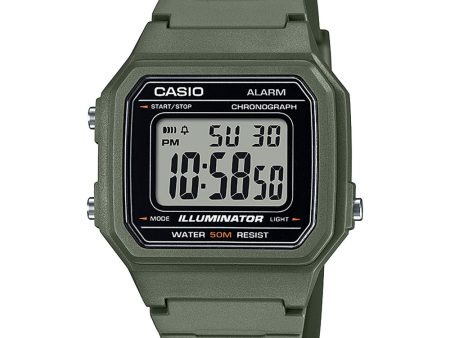 Casio W217H-3A Utility Khaki Green Digital Watch Fashion