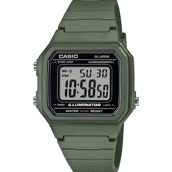 Casio W217H-3A Utility Khaki Green Digital Watch Fashion