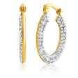 9ct Yellow Gold Silver Filled Crystal Hoops Earrings Online