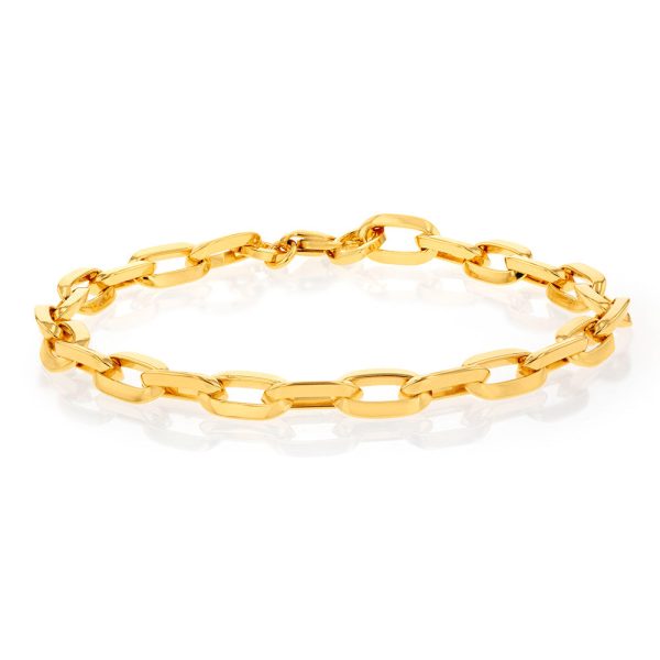 9ct Yellow Gold Silverfilled Belcher 19cm Bracelet Sale