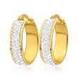 9ct Yellow Gold Silver Filled Crystal Round Hoop Earrings in 15mm Sale