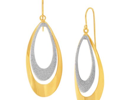 9ct Yellow Gold Silver Filled Stardust Teardrop Drop Earrings Hot on Sale