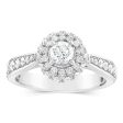 9ct White Gold Fancy Brilliant Round Shaped Ring in 1 Carat Natural Diamonds on Sale