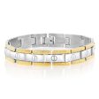 Stainless Steel Greek Key 20.3cm Bracelet on Sale