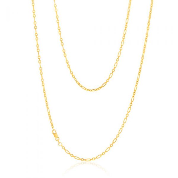 9ct Yellow Gold Silverfilled 65 Gauge Fancy 60cm Chain Online now