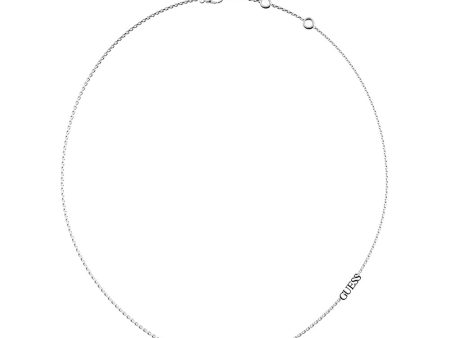 Guess Stainless Steel Rhodium Plated Infinity Pave Links 45cm Necklace Supply