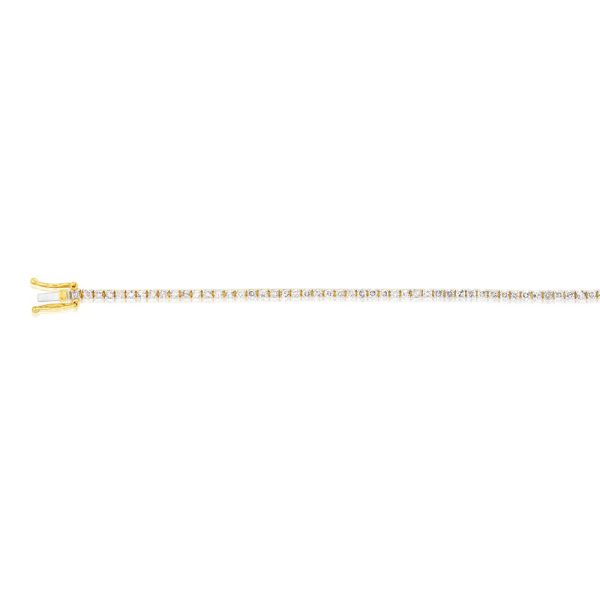 9ct Yellow Gold 2 Carat Diamond Tennis Bracelet with 82 Brilliant Diamonds on Sale