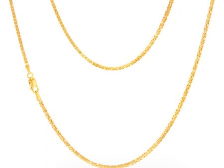 9ct Yellow Gold Mini Square Byzantine 45cm Chain For Discount