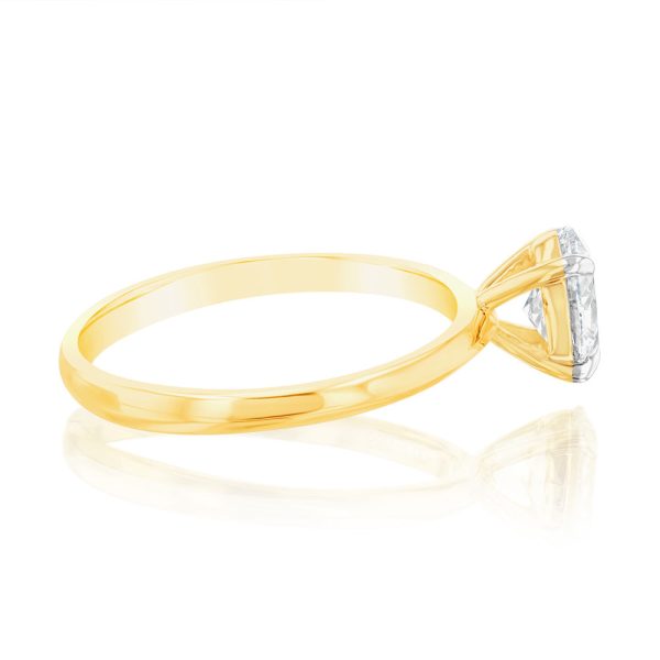 Luminesce Lab Grown 14ct Yellow Gold 1 Carat Oval Certified Solitaire Engagement Ring Discount