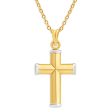 9ct Yellow Gold Silver Filled Plain Two Tone Cross Pendant Discount