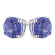 9ct White Gold Tanzanite 5mm Stud Earrings Cheap