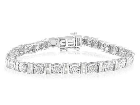 Sterling Silver 1 5 Carat Diamond 18cm Bracelet Supply