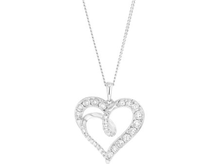 Luminesce Lab Grown Heart Shaped 0.14Ct Diamond Pendant in Sterling Silver Cheap