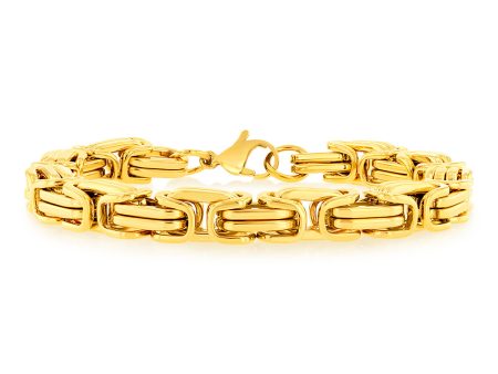 Stainless-Steel Gold-Plated Fancy Links 20.3cm Bracelet For Discount