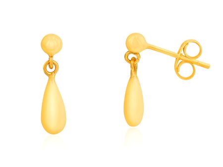 9ct Yellow Gold Bomber Drop Earrings Discount