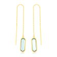 9ct Yellow Gold  Natural Blue Topaz Threader Drop Earrings Online now