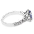 9ct White Gold Tanzanite and Diamond Oval Halo Ring Discount