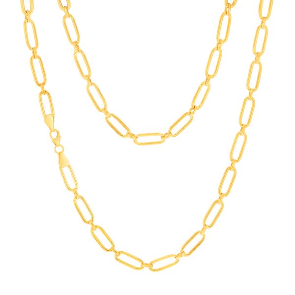 9ct Yellow Gold Silver-filled Fancy Elongated Belcher Link 50cm Chain For Discount