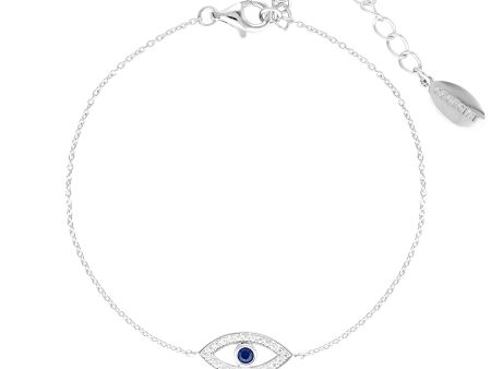 Georgini Rock Star Sterling Silver Blue Evil Eye Bracelet Online Sale