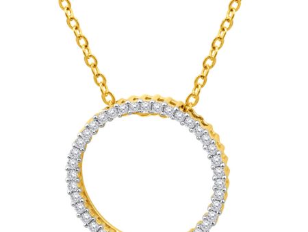 9ct Yellow Gold 1 2 Carat Diamond Circle of Life Pendant Hot on Sale