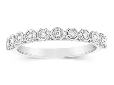 Sterling Silver Eternity Ring with 1 10 Carat Natural Diamonds Discount