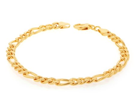 9ct Silverfilled Yellow Gold Figaro 19cm 150 Gauge Bracelet Online Sale