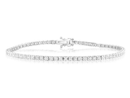 1 Carat Luminesce Lab Grown Diamond Tennis Bracelet in 9ct White Gold Online Sale