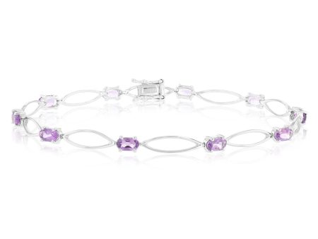 10 Amethyst Bracelet in Sterling Silver For Cheap