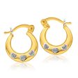 9ct Yellow Gold Silver Filled Hearts 14mm Hoop Earrings on Sale