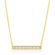 9ct Yellow Gold Silver Filled Stardust Bar Pendant With Chain on Sale