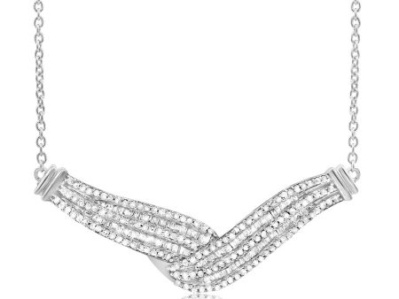 Sterling Silver 0.95Carat Diamond 45cm Necklace With Round and Baguette Cut Diamonds Hot on Sale