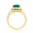 Luminesce Lab Grown 9ct Yellow Gold 0.45 Carat Diamond with 3.25ct Created Emerald Supply