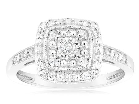 1 6 Carat Diamond Cushion Ring in Sterling Silver For Cheap