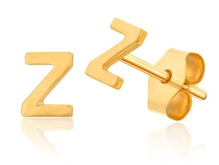 9ct Gold Mini Initial  Z  Stud Earrings Sale