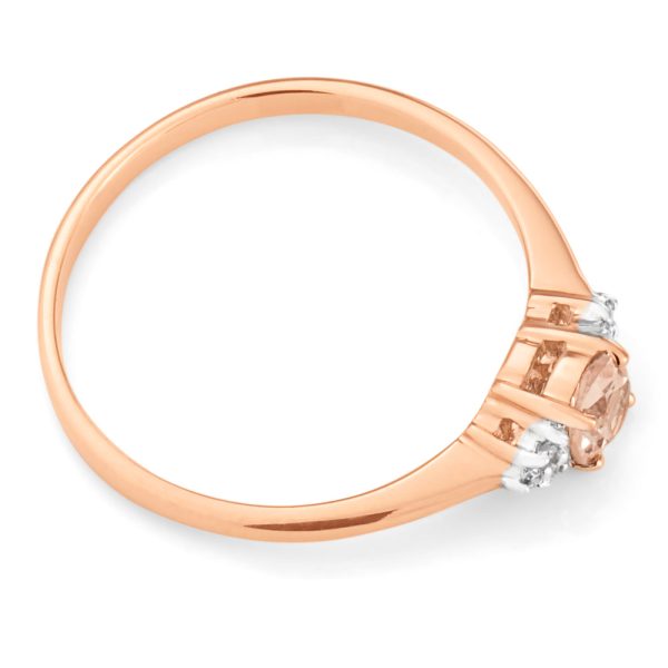 9ct Rose Gold Morganite Ring with Diamonds Hot on Sale