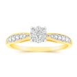 9ct Yellow Gold 1 3 Carat Diamond Halo Solitaire Ring Supply