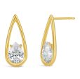 9ct Gold Filled Cubic Zirconia Teardrop Stud Earrings Cheap