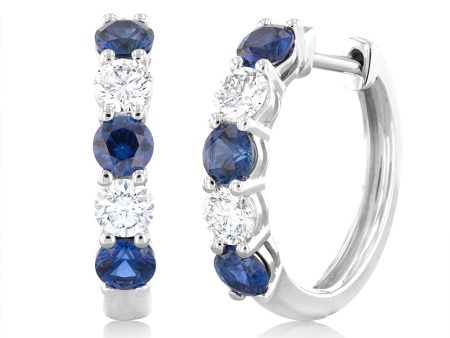 Luminesce Lab Grown 9ct White Gold 0.40 Carat Diamond with 0.90ct Created Blue Sapphire Fashion