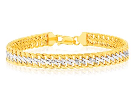 9ct Two Tone Gold Infinity 19cm Bracelet For Cheap