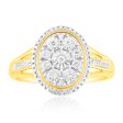 9ct Yellow Gold 1 10 Carat Diamond Ring set with 64 Round Brilliant Cut Diamonds Supply