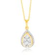 9ct Yellow Gold 1 6 Carat Diamond Pear Shaped Pendant Fashion