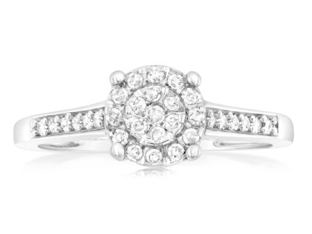 Sterling Silver 1 6 Carat Diamond Engagement Ring Hot on Sale