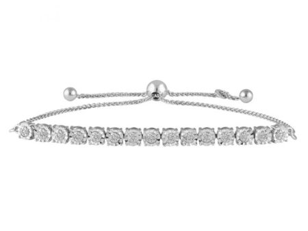 1 10 Carat Diamond Slider Tennis Bracelet in Sterling Silver For Discount