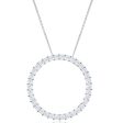 9ct White Gold Circle Of Life Diamond Pendant With Chain For Sale