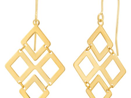 9ct Yellow Gold Filled Diamond Shape Chandelier Drop Earrings Online