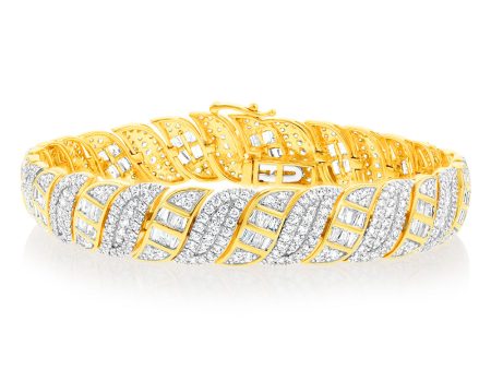 5 Carat Luminesce Lab Grown Diamond Bracelet in 9ct Yellow Gold Online Hot Sale