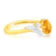 9ct Yellow & White Gold Two Tone Natural Citrine And Diamond Ring Cheap