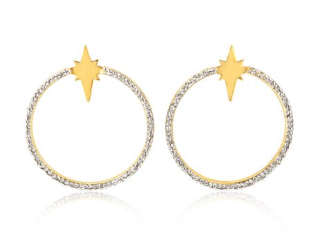 9ct Silver Filled Star Hoop Earrings Discount