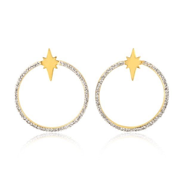 9ct Silver Filled Star Hoop Earrings Discount